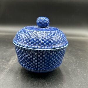 Bordallo Pinheiro Blue Textured Ceramic Jar with Lid